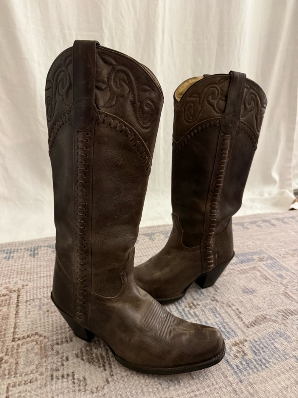 Sonora Brown Leather Cowboy Western Boots